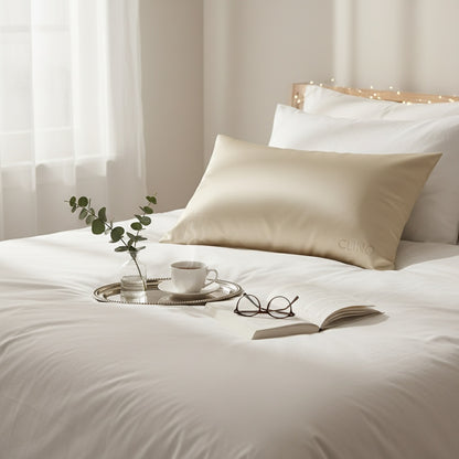 CLINQ – SILK Pillow (100% Mulberry Silk) - Cream